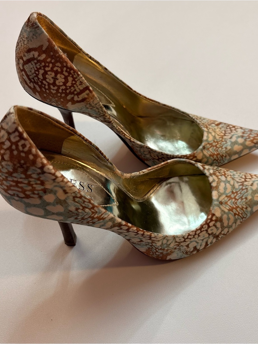 Guess by Marciano Pointed Toe Snakeskin Pumps